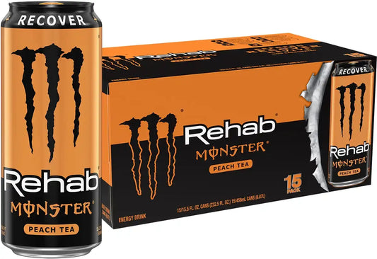 Monster Rehab Peach Tea + Energy, Energy Drink, 15.5 Ounce