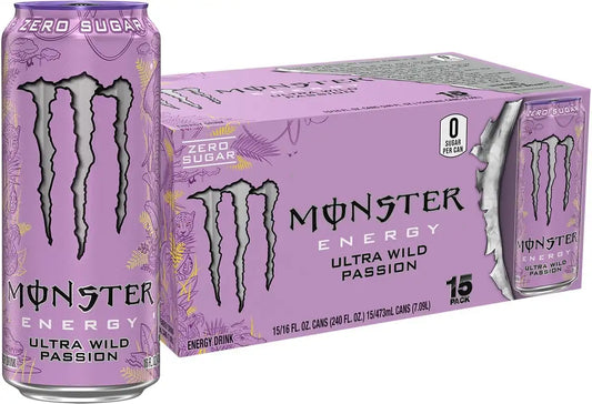 Monster Energy Ultra Wild Passion, Sugar Free Energy Drink, 16 Ounce (Pack of 15)