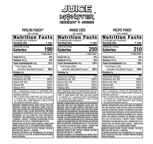 Monster Energy Juice Monster Variety Pack, PPMLPP, Energy Drink, 16 Ounce