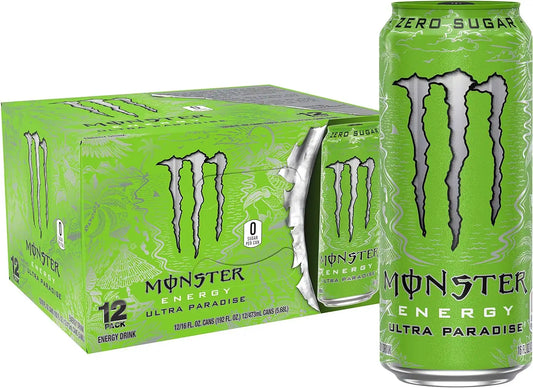 Monster Energy Ultra Paradise, Sugar Free Energy Drink, 16 Ounce (Pack of 12)