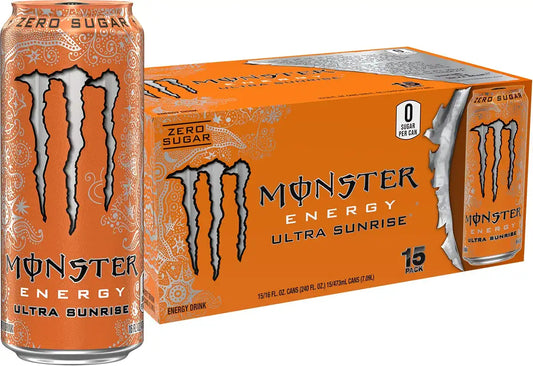 Monster Energy Ultra Sunrise, Sugar Free Energy Drink, 16 Fl Oz