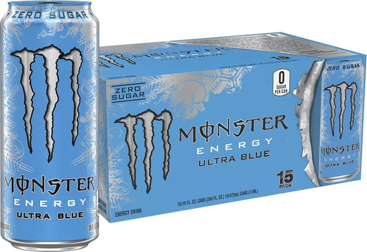 Monster Energy Ultra Blue, Sugar Free Energy Drink, 16 Ounce