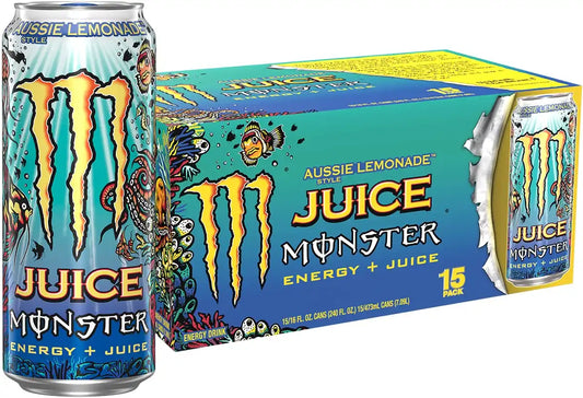 Monster Energy Juice Aussie Style Lemonade, Energy + Juice, 16 Oz
