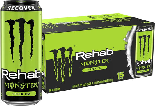 Monster Energy Rehab Green Tea + Energy, Energy Drink 15.5 Ounce