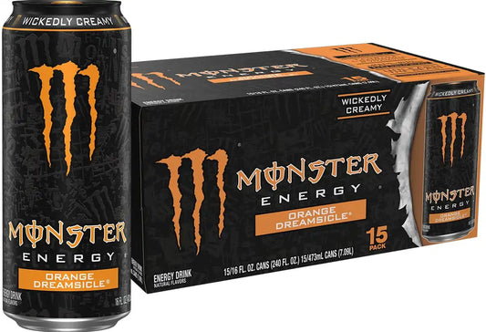 Monster Energy Orange Dreamsicle, Energy Drink, 16 Ounce (Pack of 15)